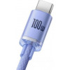 Baseus Crystal Shine Series Fast Charging Data Cable USB to Type-C 100W 1.2m Purple (CAJY000405) - зображення 2