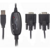 Viewcon USB 2.0 to 2хCOM 1.4m Black (VE591) - зображення 1