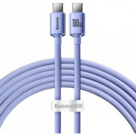   Baseus Crystal Shine Fast Charging Data Cable Type-C to Type-C 100W 2m Purple (CAJY000705)