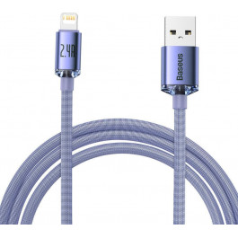   Baseus Crystal Shine Series Fast Charging Data Cable USB to Lightnng 2.4A 2m Purple (CAJY000105)