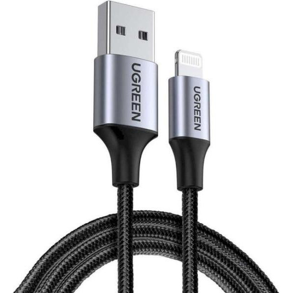 UGREEN US199 USB-A to Lightning MFi 2m Black (60158) - зображення 1