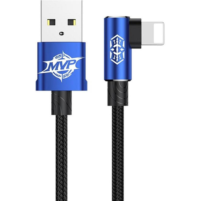 Baseus MVP Elbow Type Cable USB For IP 2A 1M Blue (CALMVP-03) - зображення 1