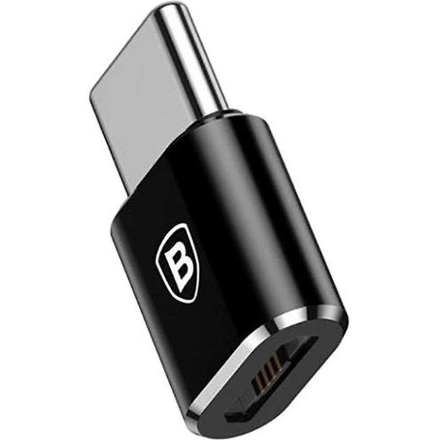 Baseus Micro Female To Type-C Male Adapter Converter Black (CAMOTG-01) - зображення 1