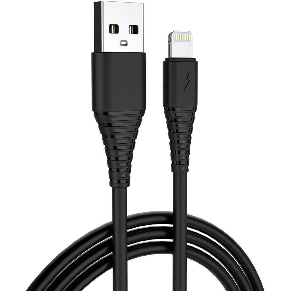 ColorWay USB/Apple Lightning Black 1m (CW-CBUL024-BK) - зображення 1