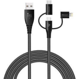   Tronsmart Lightning MicroUSB Type-C Universal 3in1 Cable Grey (LAC10)