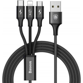   Baseus USB Cable to Lightning/microUSB/USB-C Rapid Black (CAMLT-SU01)