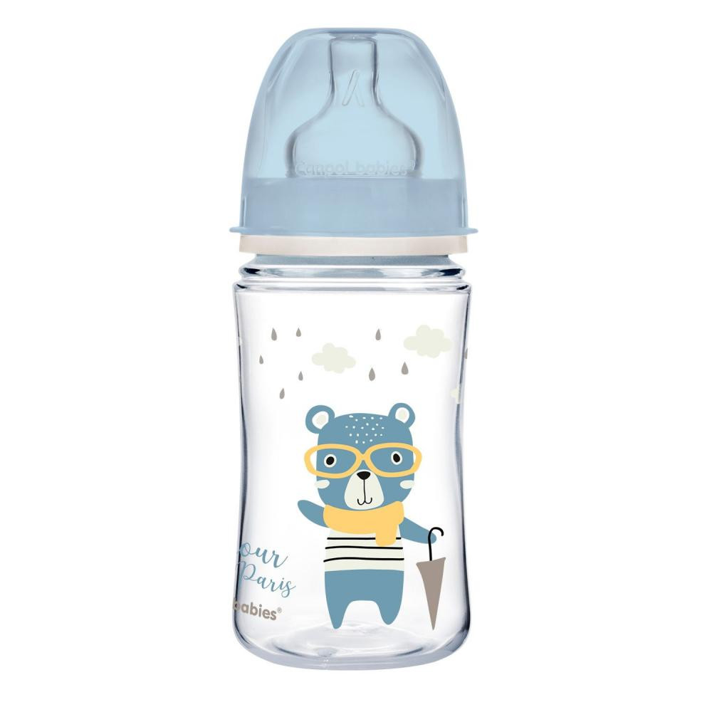 Canpol babies Бутылочка антиколиковая 240 мл PP Easystart Bonjour Paris синяя (35/232_blu) - зображення 1