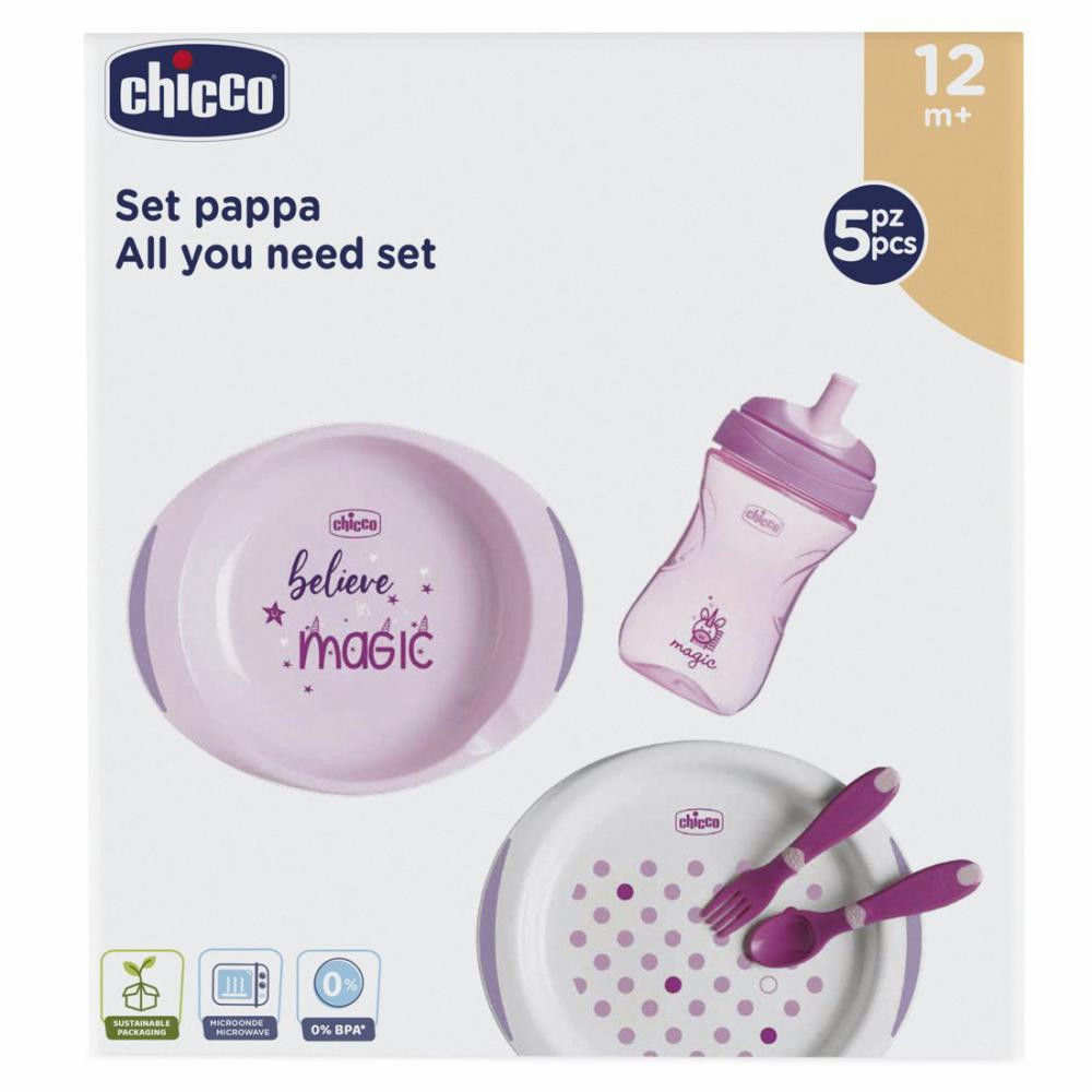 Chicco Набор посуды Meal Set 12м+ Розовый (16201.10) - зображення 1