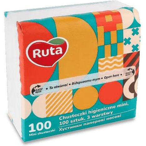 Ruta Хустинки носові  Mini Tissues без аромату 3-шарові, 100 шт (4820202896746) - зображення 1