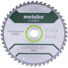   Metabo Cordless cut wood - classic, 254x30 Z48 WZ 5° (628690000)