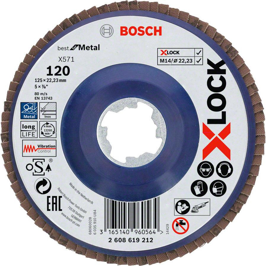 Bosch X571 X-Lock 125 мм G120 плоский (2608619212) - зображення 1