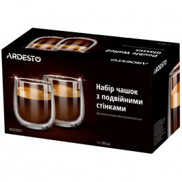   Ardesto Набор чашек для латте с двойным дном 300 мл 2 шт (AR2630G)