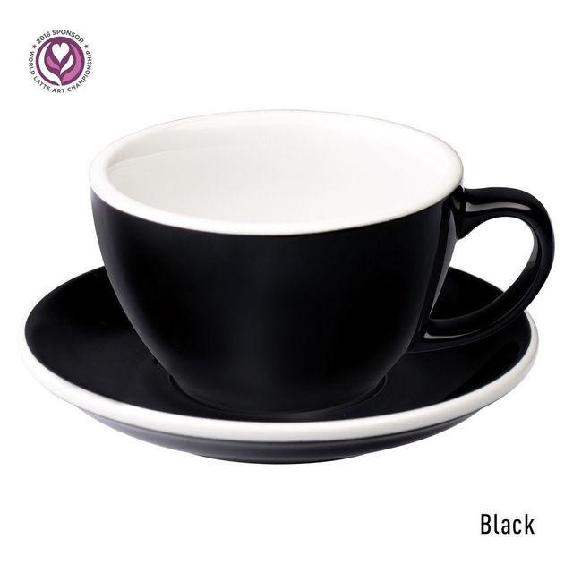 Loveramics Чашка и блюдце для латте Egg Cafe Latte Cup & Saucer (Black) (300 мл) - зображення 1