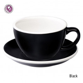   Loveramics Чашка и блюдце для латте Egg Cafe Latte Cup & Saucer (Black) (300 мл)