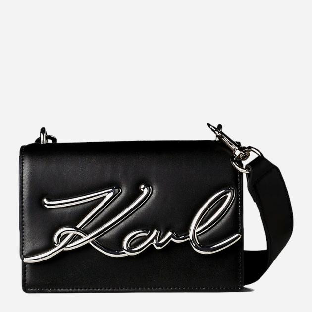 Karl Lagerfeld Сумка крос-боді жіноча шкіряна  K/SIGNATURE SM SHOULDERBAG 226W3028-994 Чорна (800070289869) - зображення 1