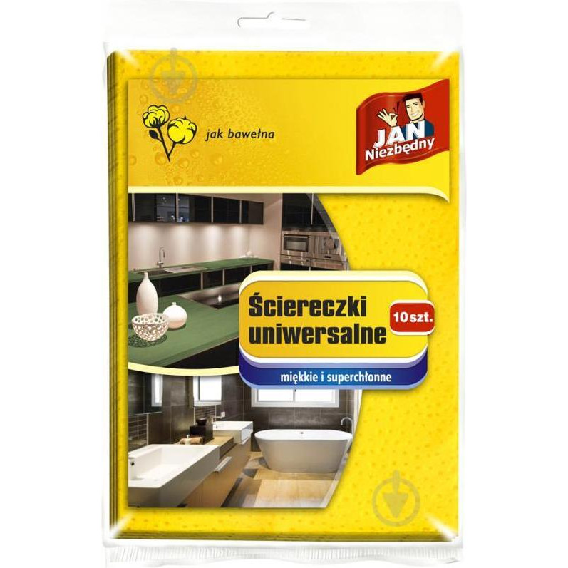 Jan Niezbedny Набір серветок універсальні  34х45 см см 10 шт./уп. жовтий (5900536267715) - зображення 1