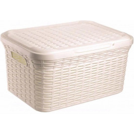   Ucsan Plastik Ящик для зберігання  Rattan з кришкою 27 л крем (68004) (8691459068004)