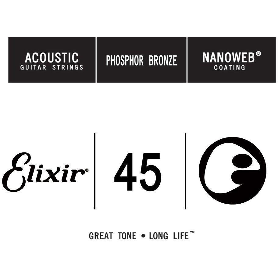 Elixir Струна 14145 Acoustic Nanoweb Phosphor Bronze .045 (elixir-14145) - зображення 1