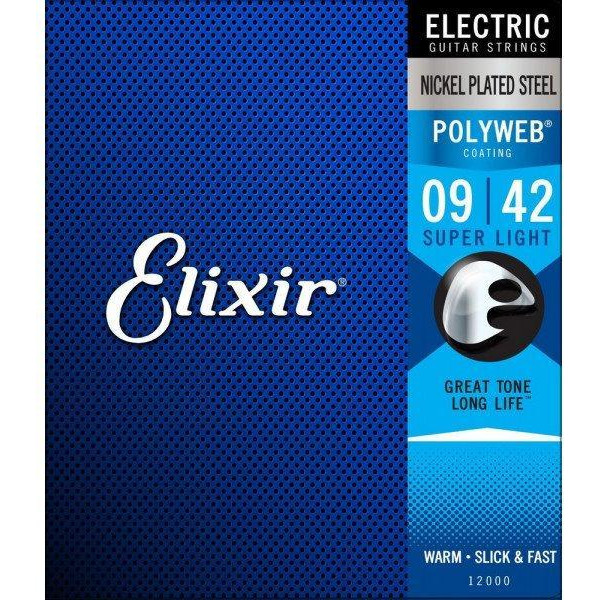 Elixir 12000 Polyweb Nickel Plated Steel Super Light 9-42 (El PW SL) - зображення 1