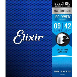   Elixir 12000 Polyweb Nickel Plated Steel Super Light 9-42 (El PW SL)