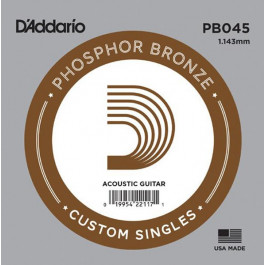   D'Addario Струна  PB045 Phosphor Bronze .045