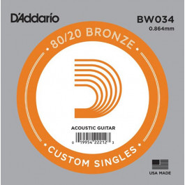   D'Addario Струна BW034 80/20 Bronze .034