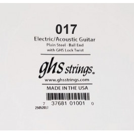   GHS Strings Струна GHS 017 Plain Steel Ball End Single Guitar String .017