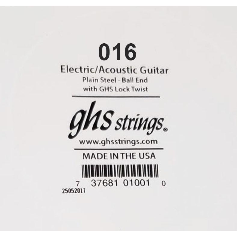 GHS Strings Струна GHS 016 Plain Steel Ball End Single Guitar String .016 - зображення 1