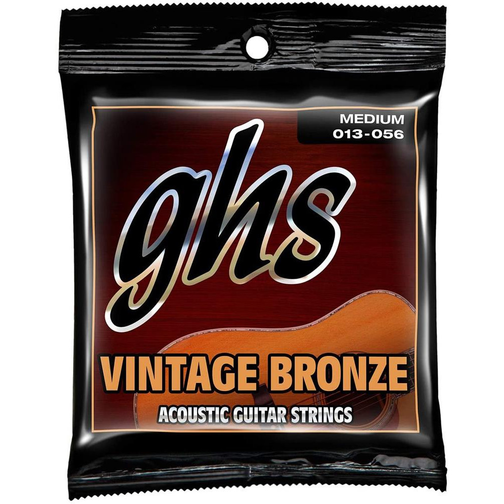 GHS Strings Струны для акустической гитары GHS VN-M Vitage Bronze Medium Acoustic Guitar Strings 13/56 - зображення 1