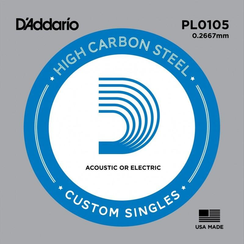 D'Addario Струна PL0105 Plain Steel .0105 - зображення 1