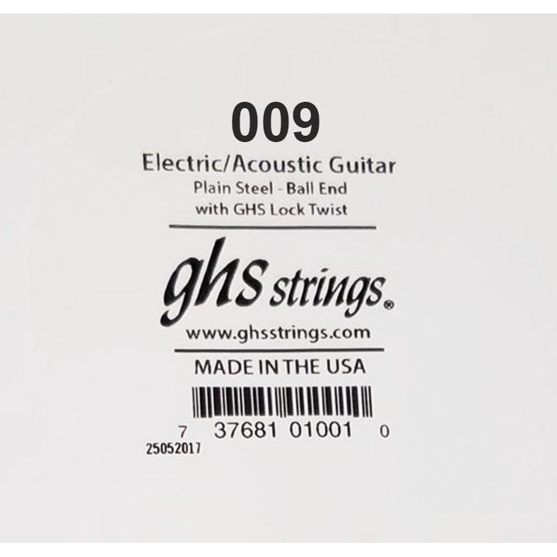 GHS Strings Струна GHS 009 Plain Steel Ball End Single Guitar String .009 - зображення 1