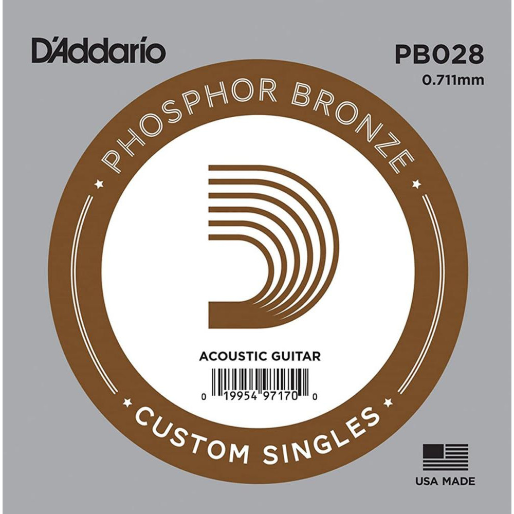 D'Addario Струна PB028 Phosphor Bronze .028 - зображення 1