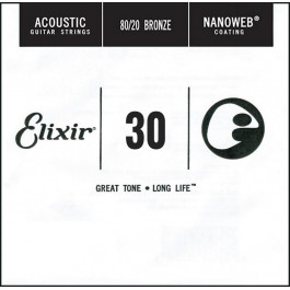   Elixir Струна 15130 Nanoweb 80/20 Bronze Acoustic .030