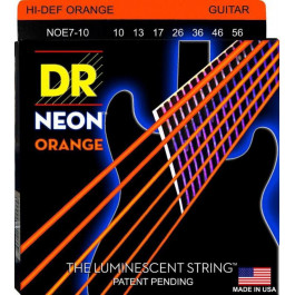   DR NOE7-10 Hi-Def Neon Orange K3 Coated Medium 7-String Electric Guitar 10/56