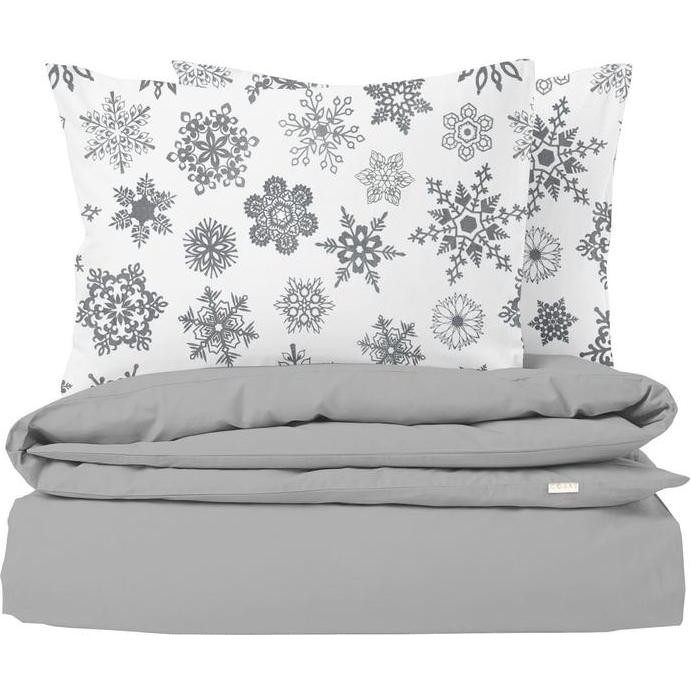 COSAS Комплект постільної білизни  Євро 200х220 Ranfors Grey El Snowflakes Grey (4822052078440) - зображення 1