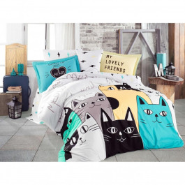   HOBBY Комплект постільної білизни Poplin Love Cats жовтий полуторний