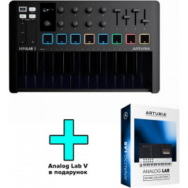   Arturia MiniLab 3 Deep Black + Arturia Analog Lab V