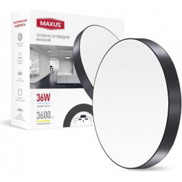   MAXUS Slim Ceiling 36W 4100K чорний (1-MSP-3641-SLB)