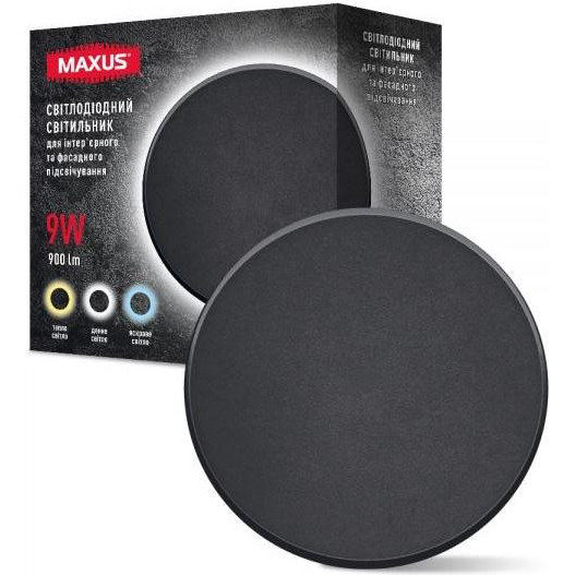 MAXUS MWL 9W 3CCT IP65 BL Circle чорний (1-MWL-9W-BLC) - зображення 1