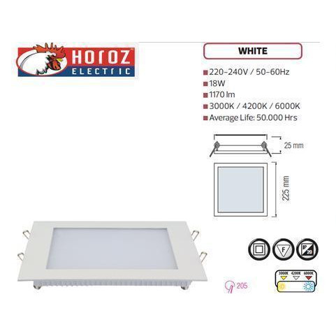 Horoz Electric 056-005-0018-030 Slim/Sq-18, 18 Вт, 1170 лм, 4200K - зображення 1