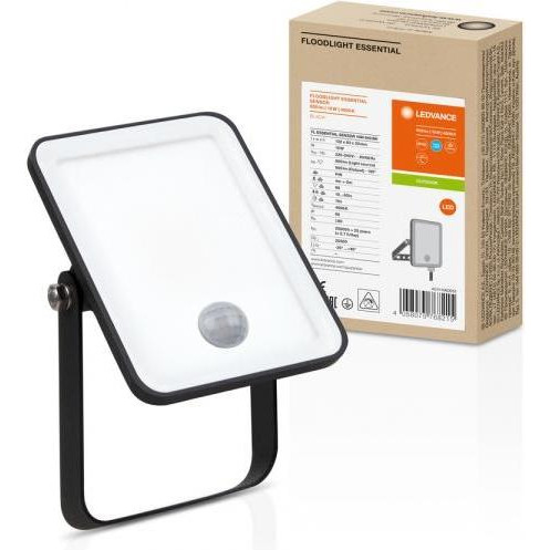 LEDVANCE Прожектор  Floodlight Essential Sensor 10W 840 BK (4058075768215) - зображення 1