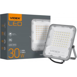   VIDEX LED прожектор 30W 5000K  PREMIUM с датчиком освещенности день-ночь VL-F2-305G-N