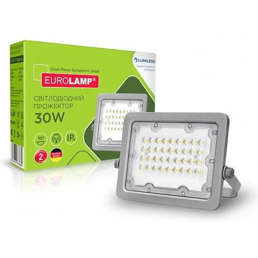 EUROLAMP Прожектор светодиодный  30Вт 5000K 3000Лм серый (LED-FL-30(gray)) - зображення 1