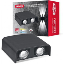   MAXUS MWL 4W 3CCT IP65 BL Square чорний (1-MWL-4W-BLS)