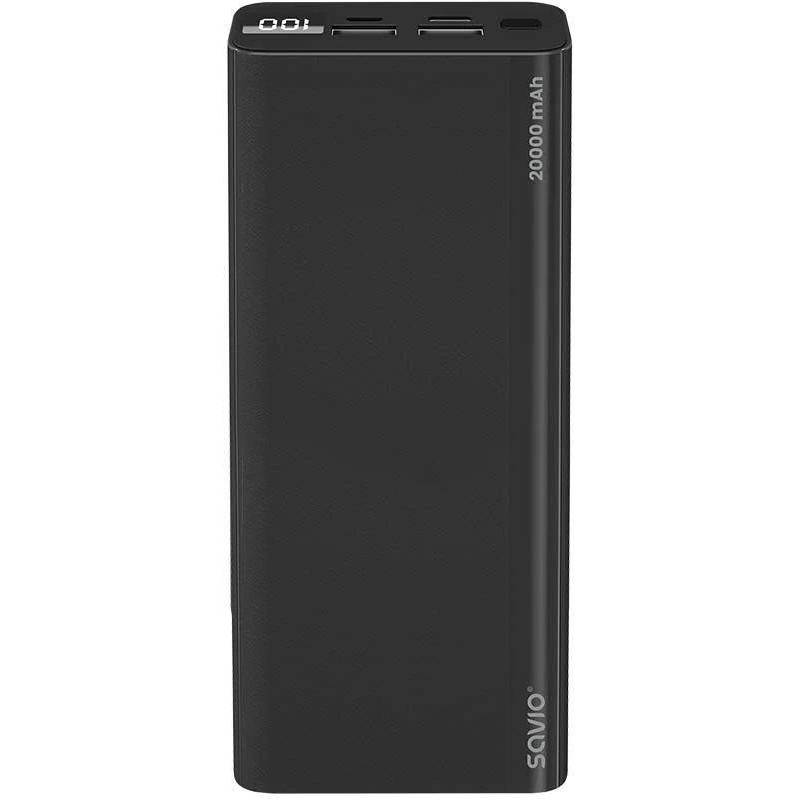 Savio 20000mAh 20W PD QC3.0 Black - зображення 1