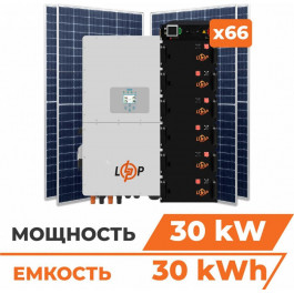   LogicPower Гібридна станція 30 кВт (3ф.) з LiFePO4 на 30 кВт (двосторонні панелі) (31220)