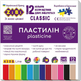   Zibi Пластилін  Classic 12 кольорів 240 г (ZB.6233)