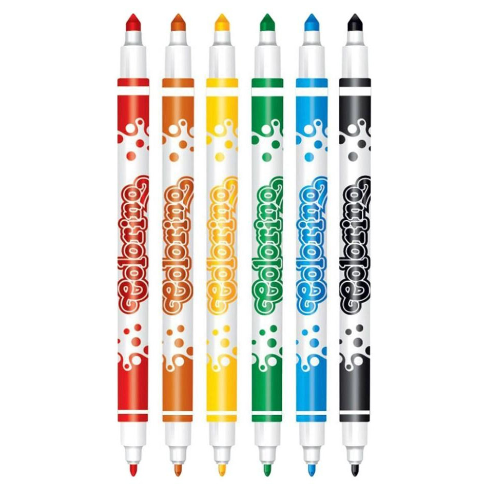 Colorino Фломастеры Fibre Pens двухсторонние 6 цветов 6 шт (13437PTR/1) - зображення 1