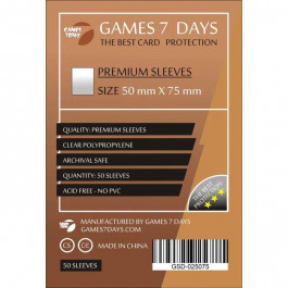   Games7Days Протектори для карт  (50 х 75 мм, 50 шт.) (PREMIUM) (GSD-025075)