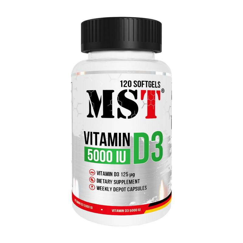 MST Nutrition Vitamin D3 5000 IU (125 mcg) (120 softgels) - зображення 1